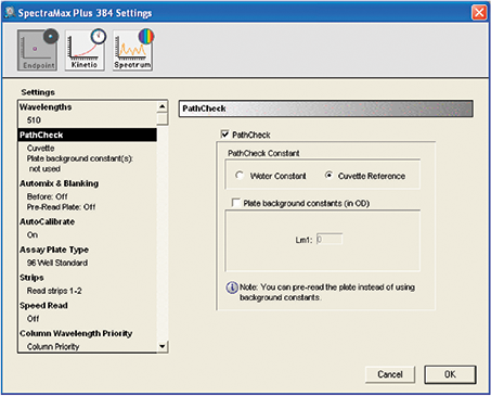 Instrument settings for catechin and tannin assay