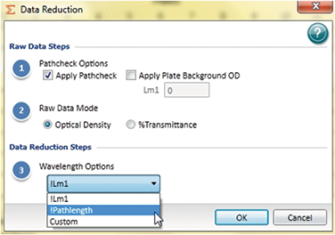 Data Reduction dialog box