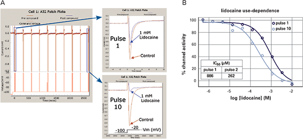 Measuring use dependence- Voltage pulse protocol